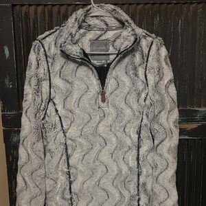 Women’s Simply Southern Black and Gray Fuzzy Pullover size Medium